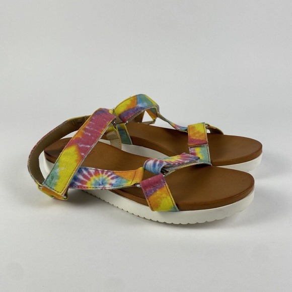 Jellypop Shoes Quests Tie-Dyed Strap Sandals Women Size 9 Pre-Owned - Picture 2 of 14
